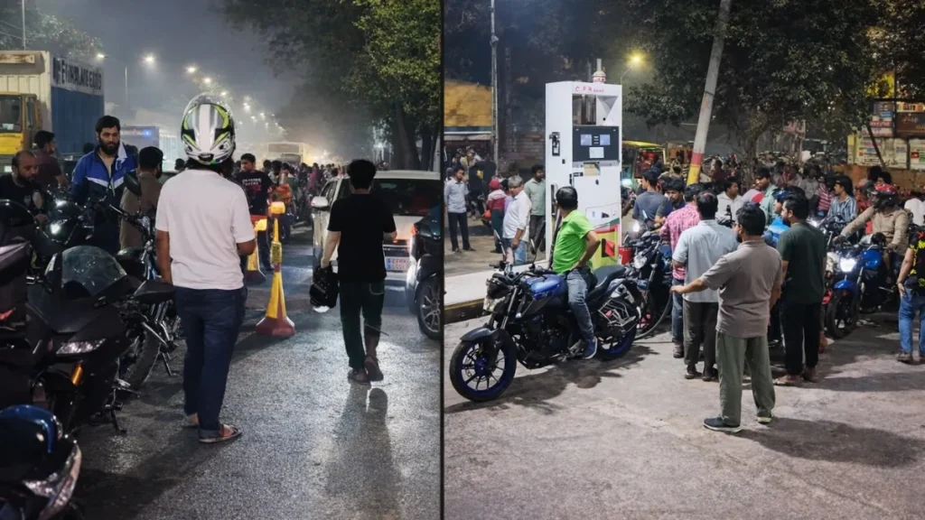ঢাকার ফিলিং স্টেশনগুলোতে তেলের জন্য ভিড়: সীমা বেঁধে দিল সরকার, তবু রাতভর লাইনে চালকরা